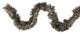 50' Festive Shiny Red, Green and White Christmas Tinsel Garland, Unlit, 6 Ply