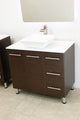 Windbay 36" Free Standing Vanity, Brown, White Stone Countertop