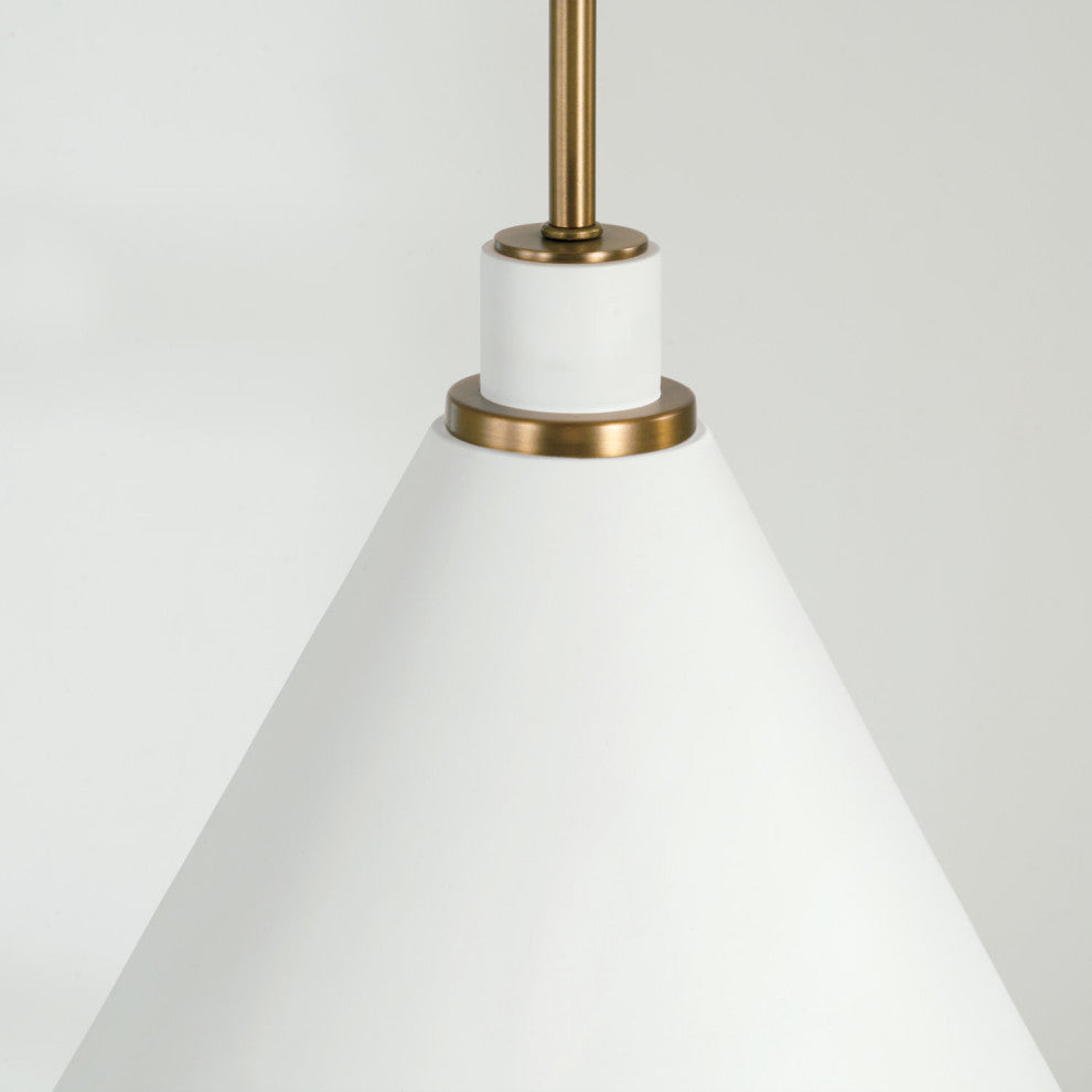 Capital Lighting 350112 Bradley 15"W Pendant - Aged Brass / Black