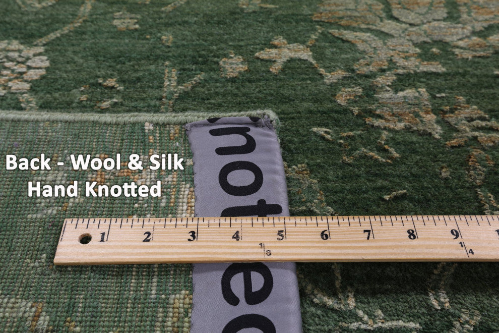 7' 10" X 9' 11" Hand Knotted Persian Wool and Silk Rug Q11756