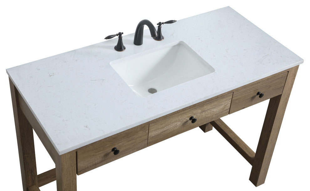 48" ADA Compliant Bathroom Vanity, Natural Oak