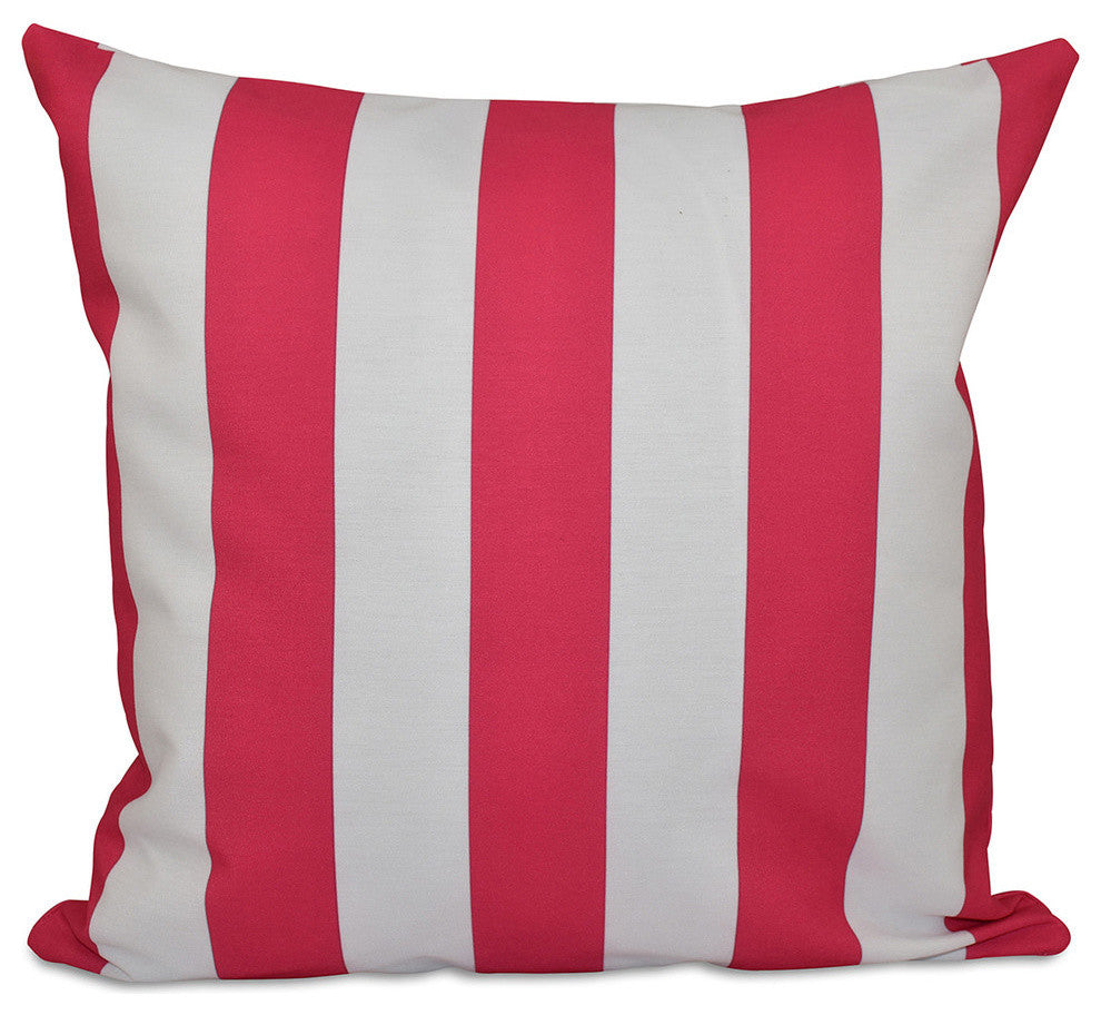 Classic Stripes Decorative Pillow, Fushia, 16"x16"