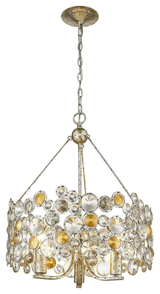 Vitozzi 3-Light Antique Silver Leaf Chandelier