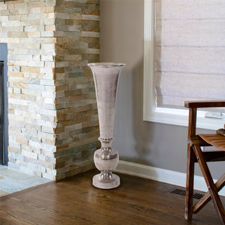 Eclectic Matte Silver Metal Vase