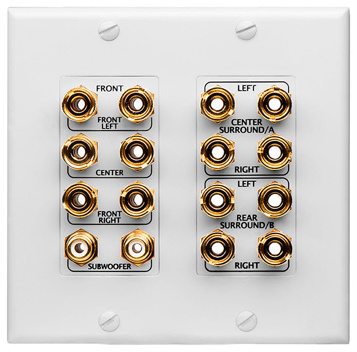 7.1 Home Theater 16 Terminal Decora Speaker Binding Wall Plate