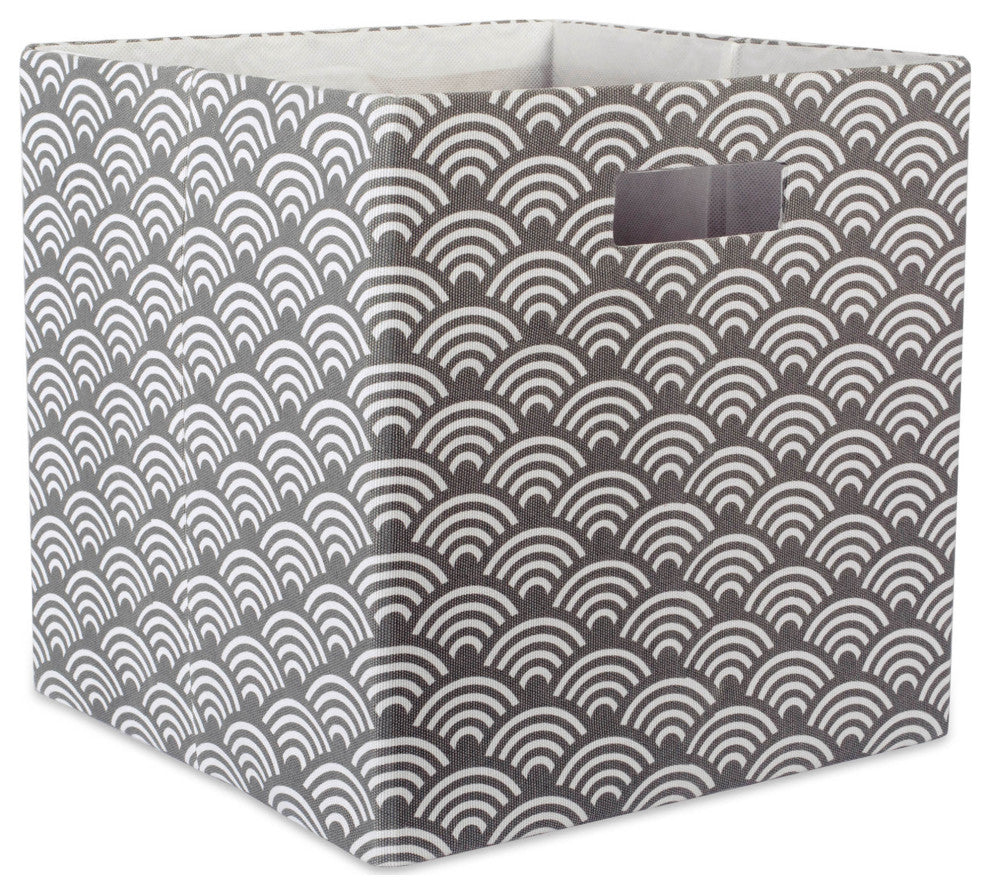 Polyester Cube Waves Gray Square 11"x11"x11"