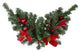 Unlit Decorated Swag, Red Poinsettias 45 tips, 24"