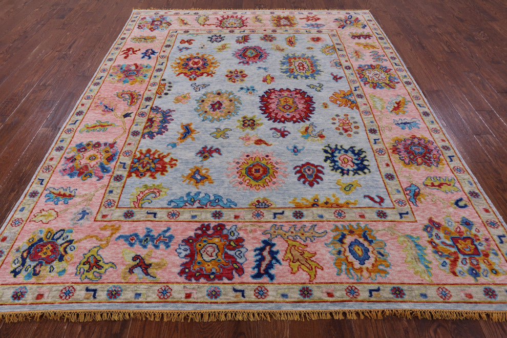 Turkish Oushak Hand-Knotted Wool Rug 8' 3" X 9' 11" - Q13544