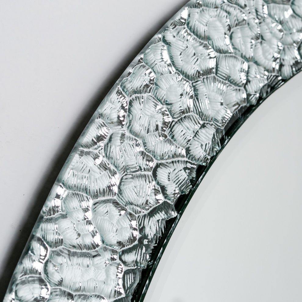 Jewel Oval Frameless Mirror 31.5"x23.6" Oval Wall Mirror