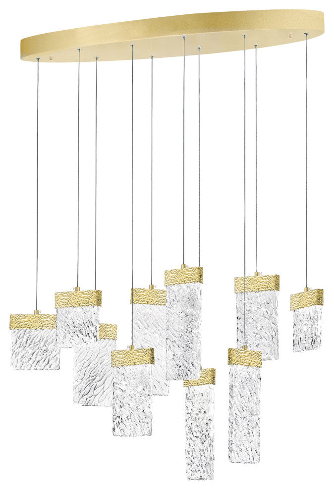 Carolina LED Chandelier With Gold Leaf Finish