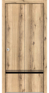 Bi-fold Doors 56 x 84 | Planum 0012 Oak with  | Sturdy Tracks