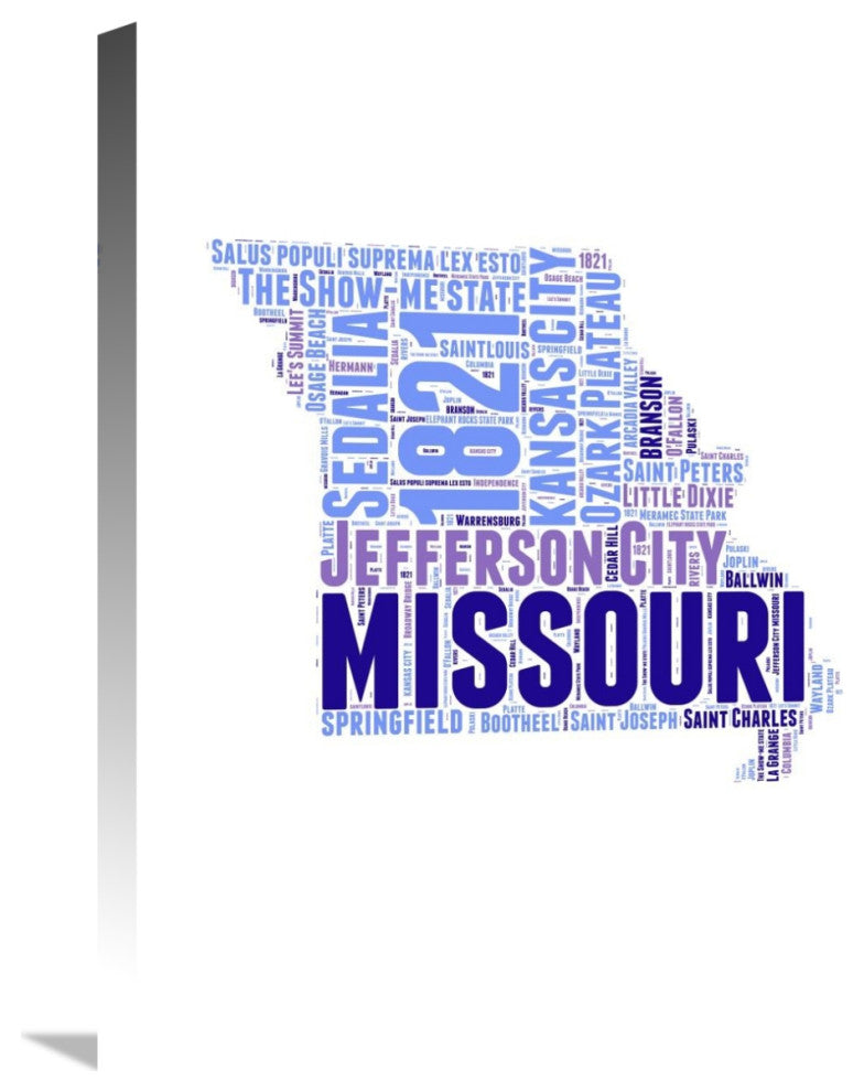 "Missouri Word Cloud Map" Fine Art Print