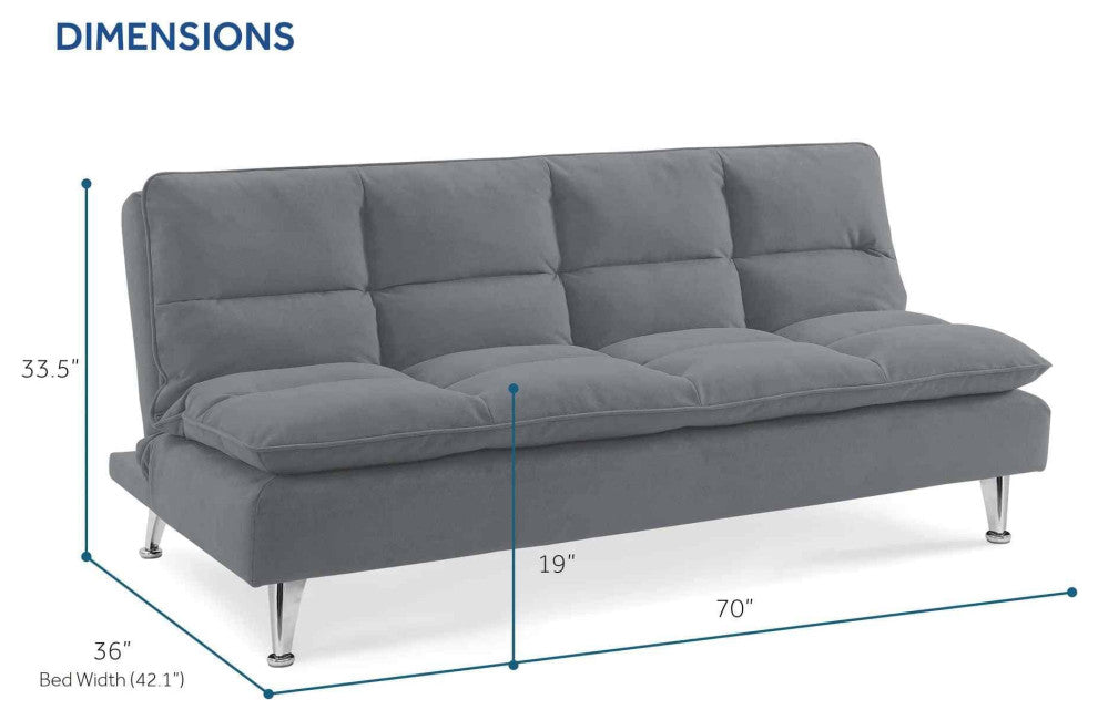 Sealy Santa Cruz Futon Sofa Convertible, Gray