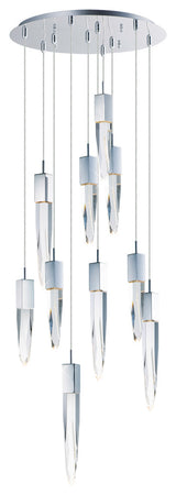 ET2 E31247-20 Quartz 10 Light 20"W LED Multi Light Pendant - Polished Chrome