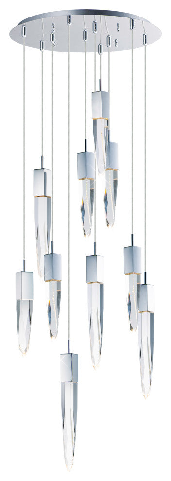 ET2 E31247-20 Quartz 10 Light 20"W LED Multi Light Pendant - Polished Chrome