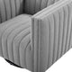 Tufted Armchair Accent Chair, Fabric, Gray, Modern, Lounge Hospitality