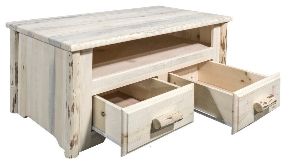 Montana Coffee Table with 2 Drawers, Ready to Finish