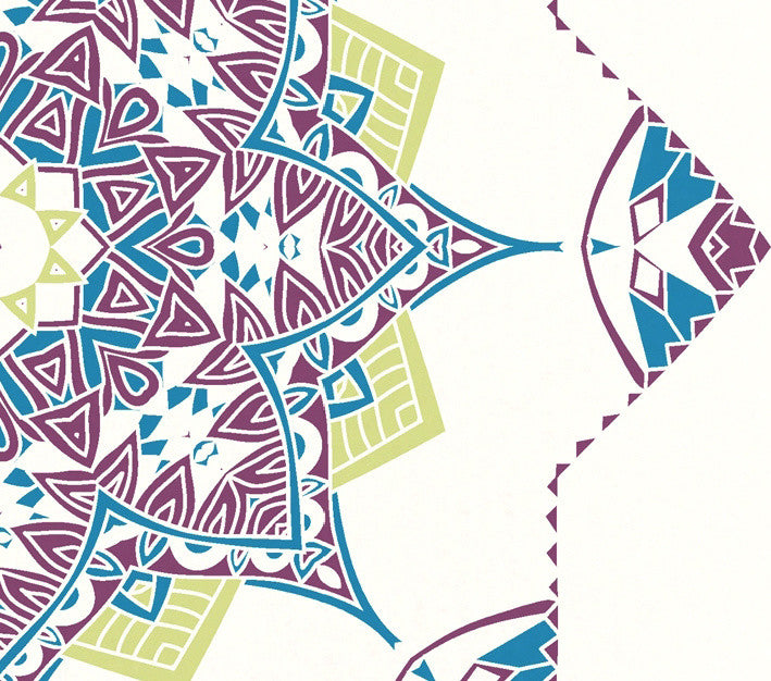 Snowflake Star Holiday Geometric Print Kitchen Towel, Purple