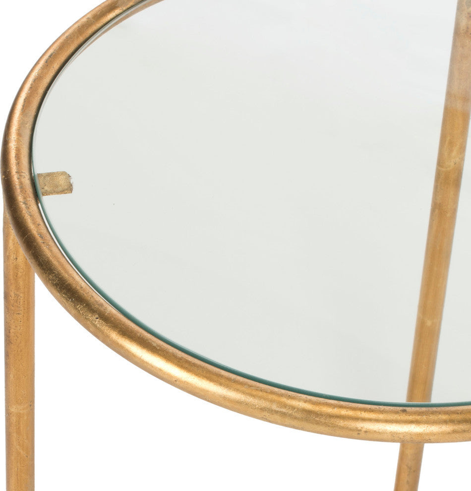 Safavieh Shay Accent Table, Gold, Clear Glass Top