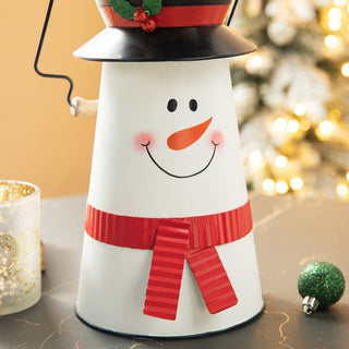 19.50"H Metal Snowman Decorative Bucket