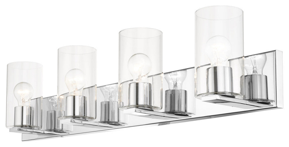 Livex Lighting Zurich 4 Light Polished Chrome Large Vanity Sconce