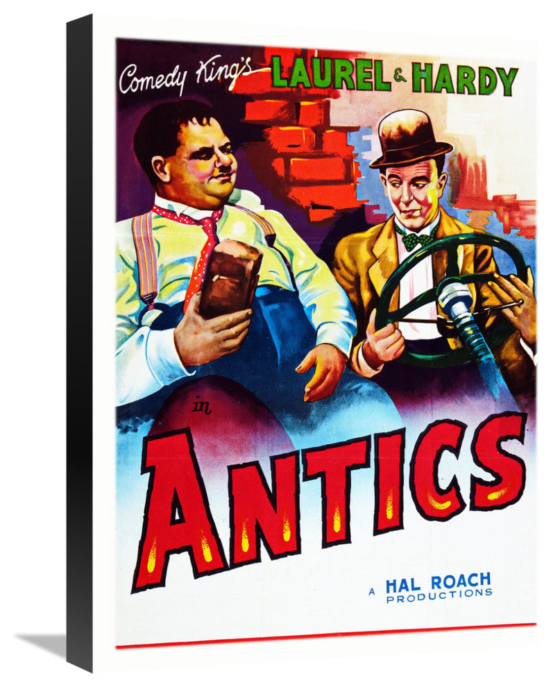 "Laurel & Hardy - Antics" Canvas Giclee by Hollywood Photo Archive, 17"x22"