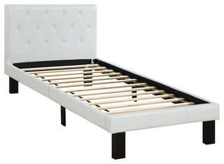 White PU Upholstered Platform Bed,Twin Size