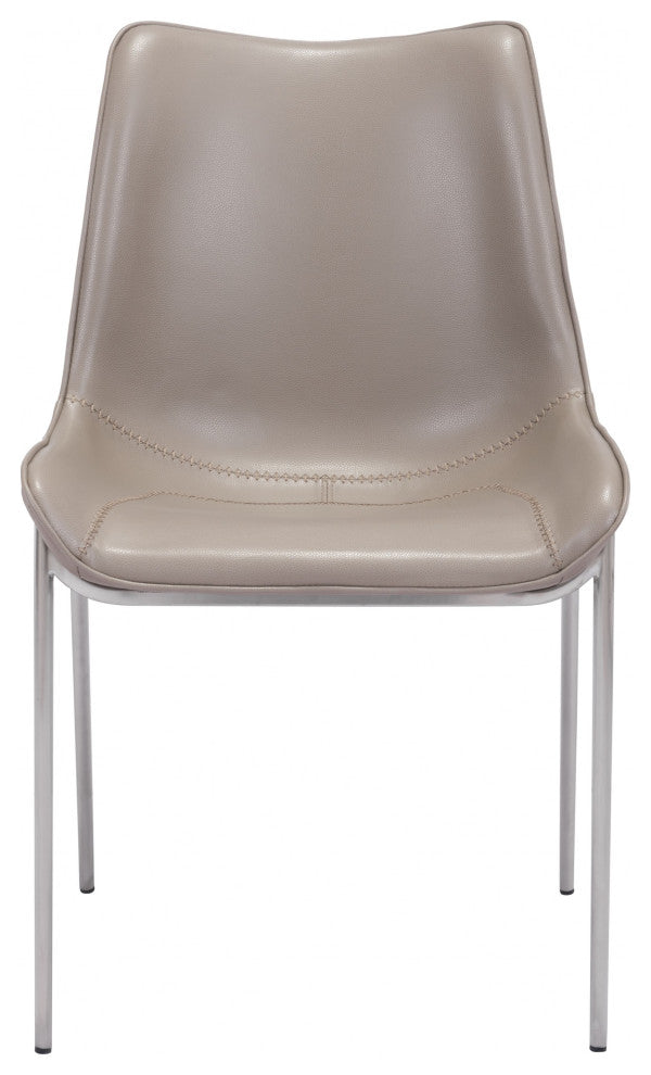 Stich Gray Faux Leather Side or Dining Chairs Set of 2 Chairs