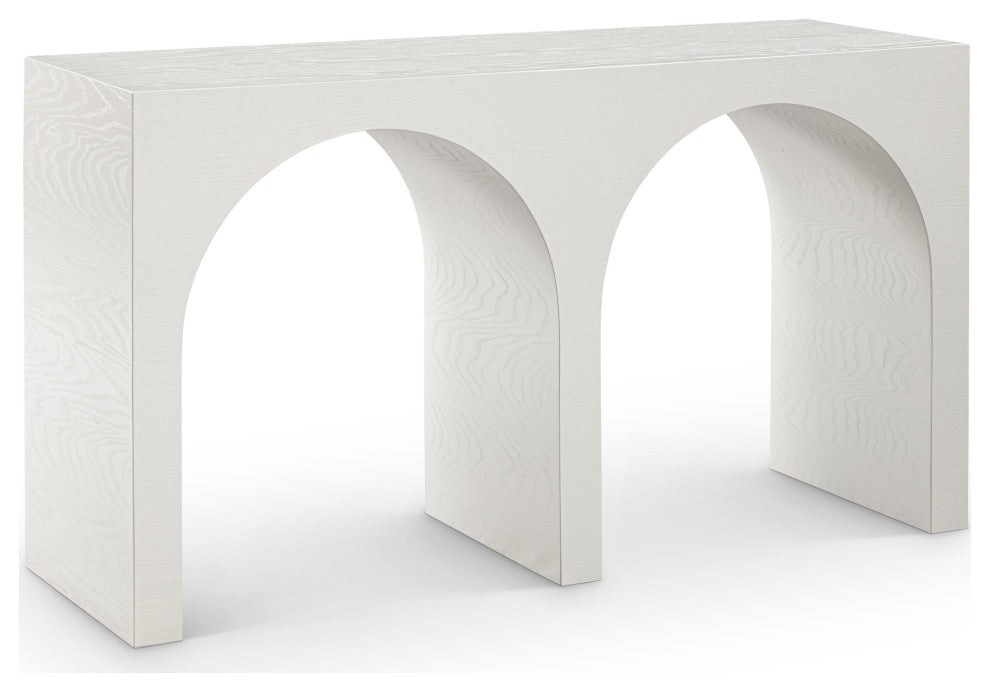 June Black Oak Console Table, Cream, 54" W X 18" D X 30" H