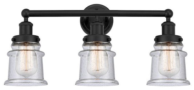 Innovations 616-3W-BK-G184S Canton 3 Light Bath Vanity Light, Matte Black