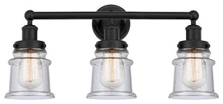 Innovations 616-3W-BK-G184S Canton 3 Light Bath Vanity Light, Matte Black