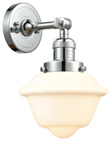 Small Oxford Semi-Flush Mount, Polished Chrome, Glass: Matte White Cased