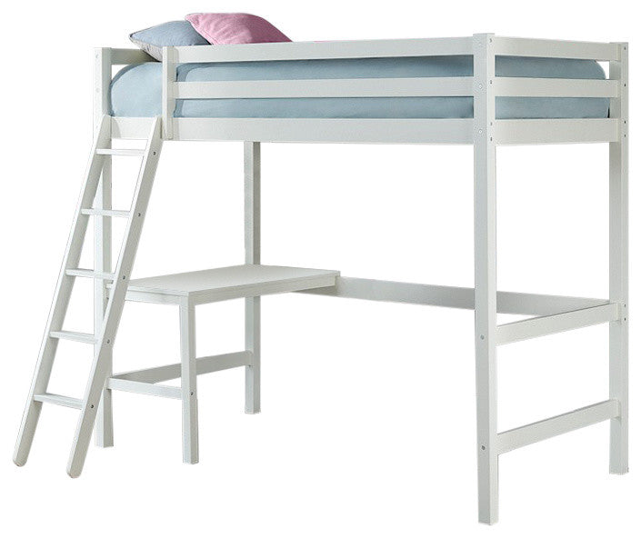 Hillsdale Caspian Twin Study Loft Bed, White, 2179-320