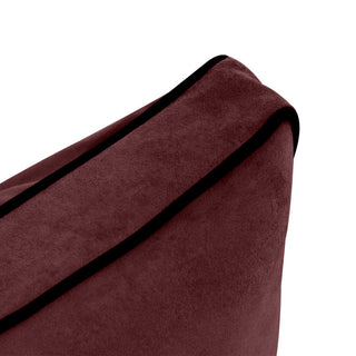 STYLE V2 Twin Velvet ContrastPipe Indoor Daybed Bolster Pillow |COVER ONLY|AD368