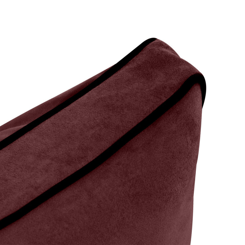 STYLE V2 Twin Velvet ContrastPipe Indoor Daybed Bolster Pillow |COVER ONLY|AD368