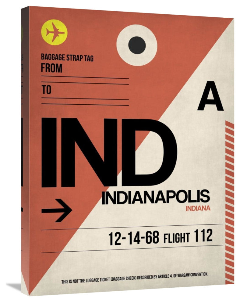 "IND Indianapolis Luggage Tag 1" Fine Art Print