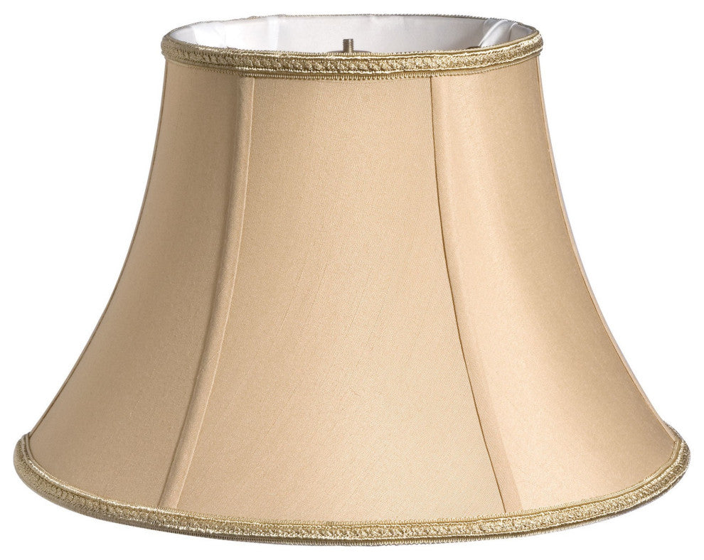 12" Vintage Gold Slanted Oval Paperback Shantung Lampshade