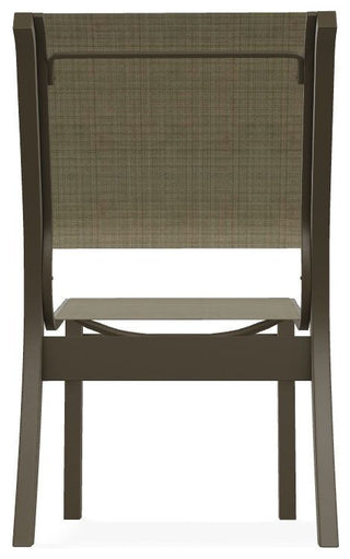 Leeward Sling Stackable Outdoor Dining Chair, Elevation Stone/Beachwood
