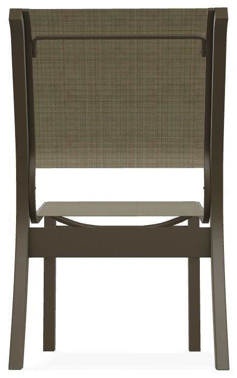 Leeward Sling Stackable Outdoor Dining Chair, Elevation Stone/Beachwood