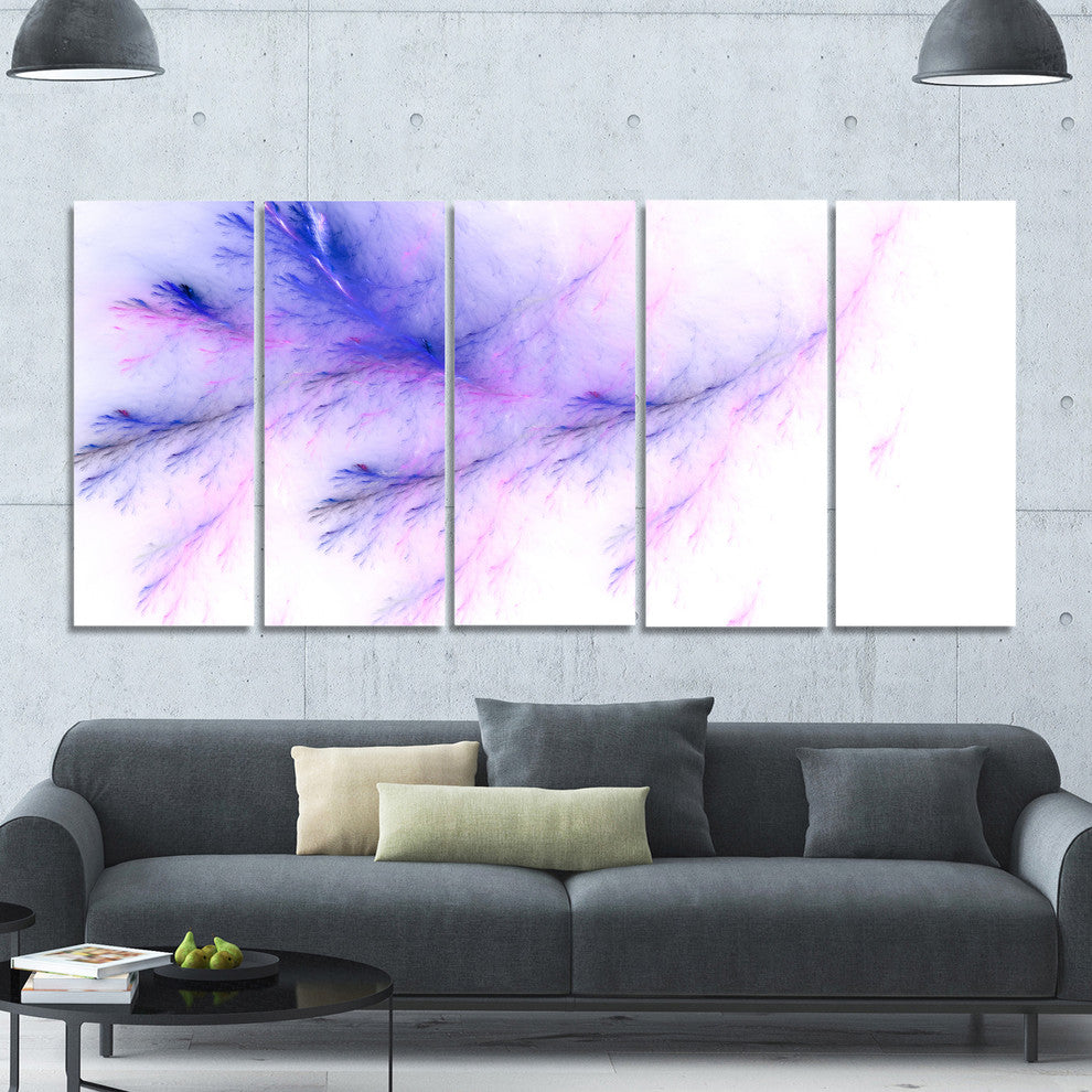 Bright Blue Veins of Marble, Abstract Wall Art Canvas, 60"x28", 5 Panels