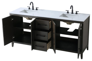 Home Living 72" Double Bathroom Vanity, Mocha Brown