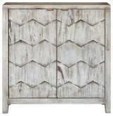 Uttermost 25862 Catori 34"W Mahogany Wood Cabinet - Smoked Ivory