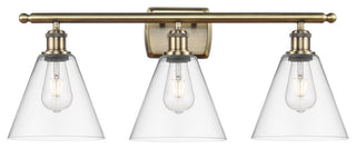 Innovations 516-3W-AB-GBC-82 3 Light Bath Vanity Light, Antique Brass