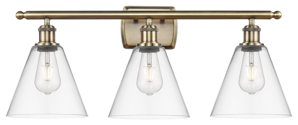 Innovations 516-3W-AB-GBC-82 3 Light Bath Vanity Light, Antique Brass