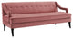Concur Button Tufted Upholstered Velvet Sofa, Dusty Rose