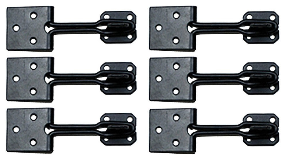 Black Door Hasp Door Lock Latch Wrought Iron Wire 3" Pack of 6 Renovators Supply