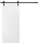 Sliding Barn Door 28 x 80 & 6.6FT Rail| Planum 0010 White Silk|