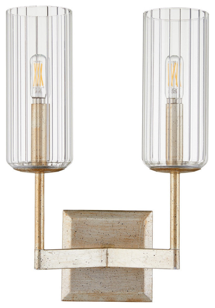 Quorum 574-260 2-Light Wall Mount, Aged Silver Leaf