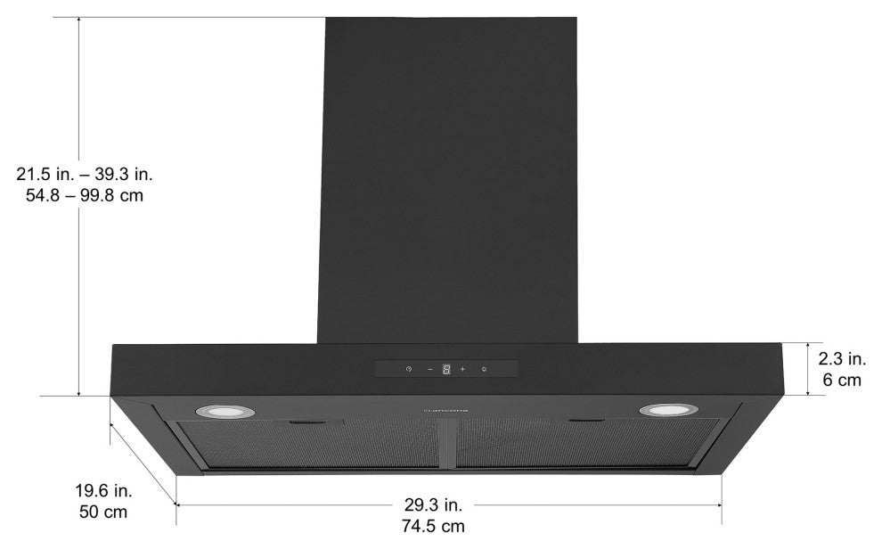 30" Convertible Wall Mount Rectangular Range Hood