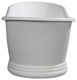 67" White Matte Pedestal Solid Surface Resin Bathtub